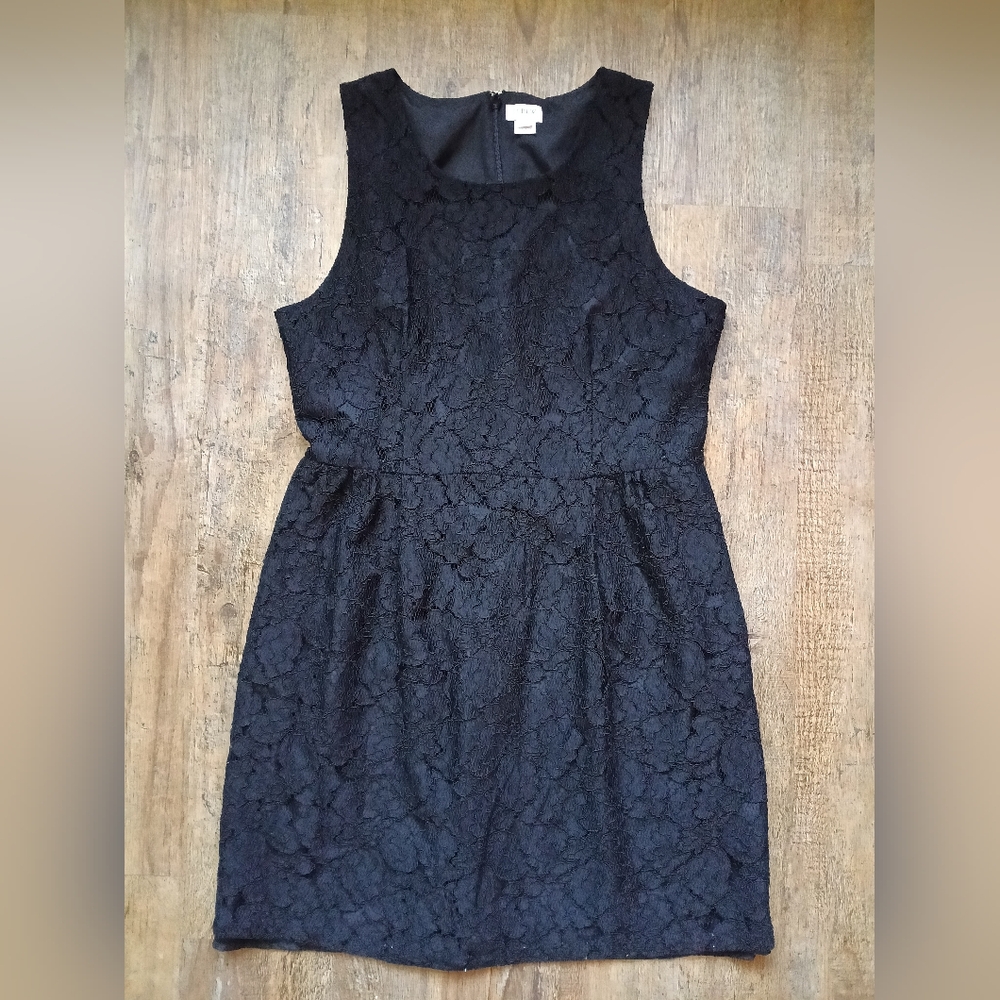 J. Crew Sleeveless Black Lace Mini Dress Size 12